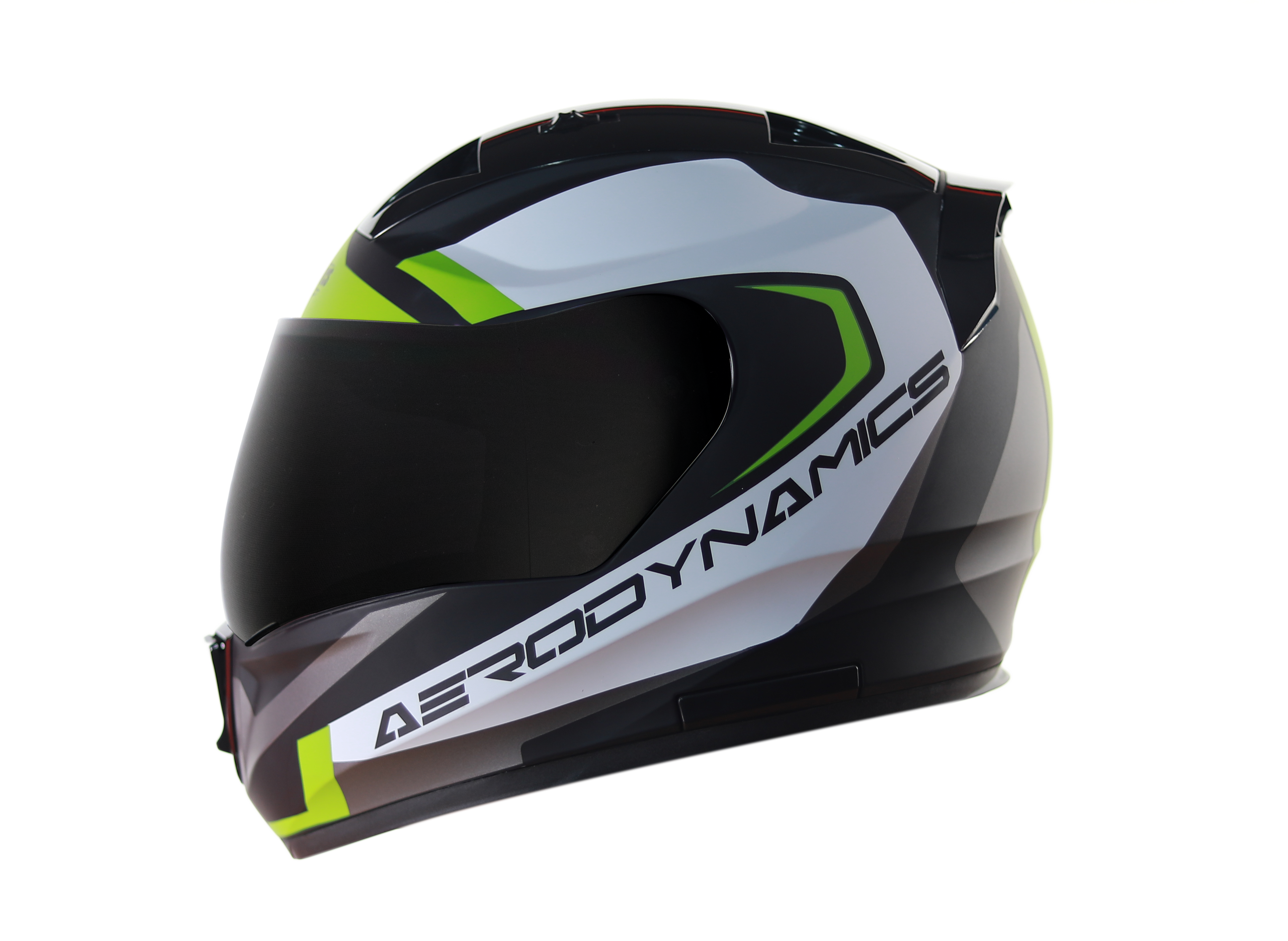 SA-1 Aerodynamics Mat Black With Y.Green(Fitted With Clear Visor Extra Smoke Visor Free)